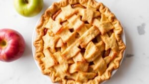 his classic apple pie with a flaky homemade crust
