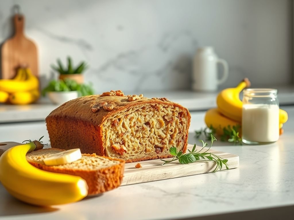 Pão de banana saudável